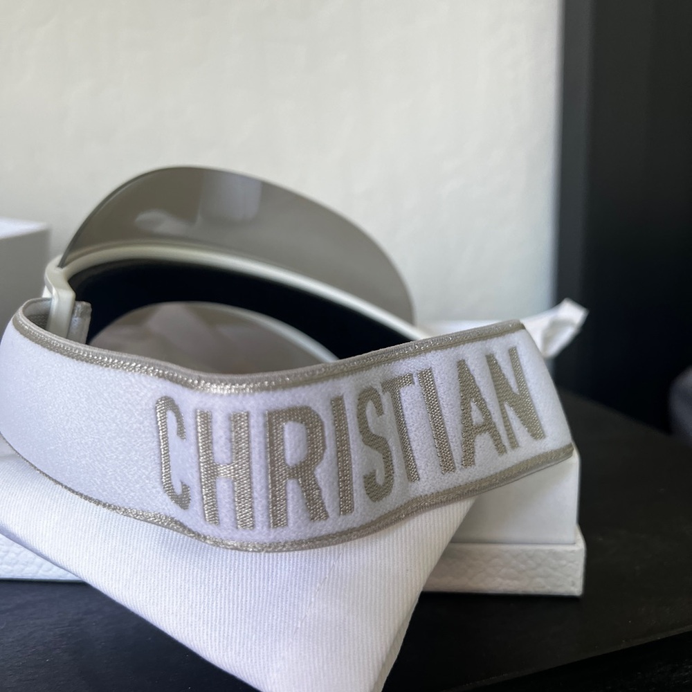 Dior White Visor with Mirrored Shield - Picture 8 of 10